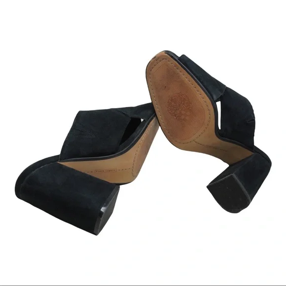 Vince Camuto Jevan black Suede Block heel mules size 8.5 - Picture 8 of 8